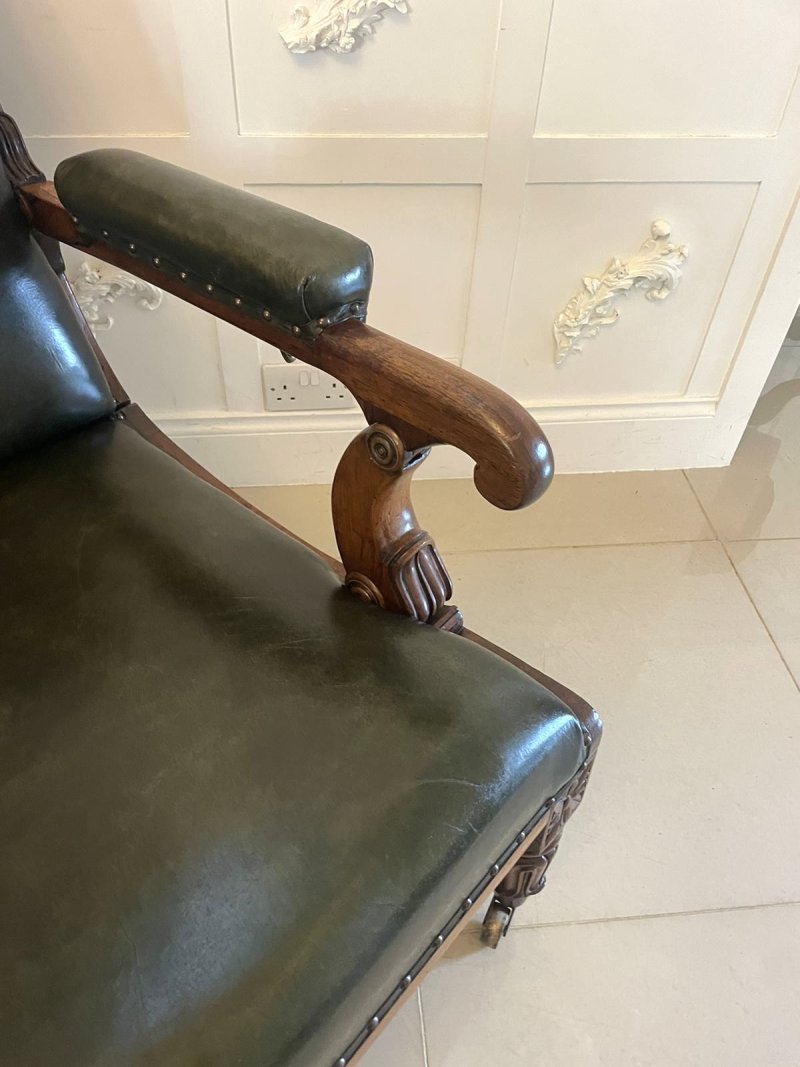 Outstanding Quality Antique Regency Quality Rosewood Reclining Armchair - Image 14